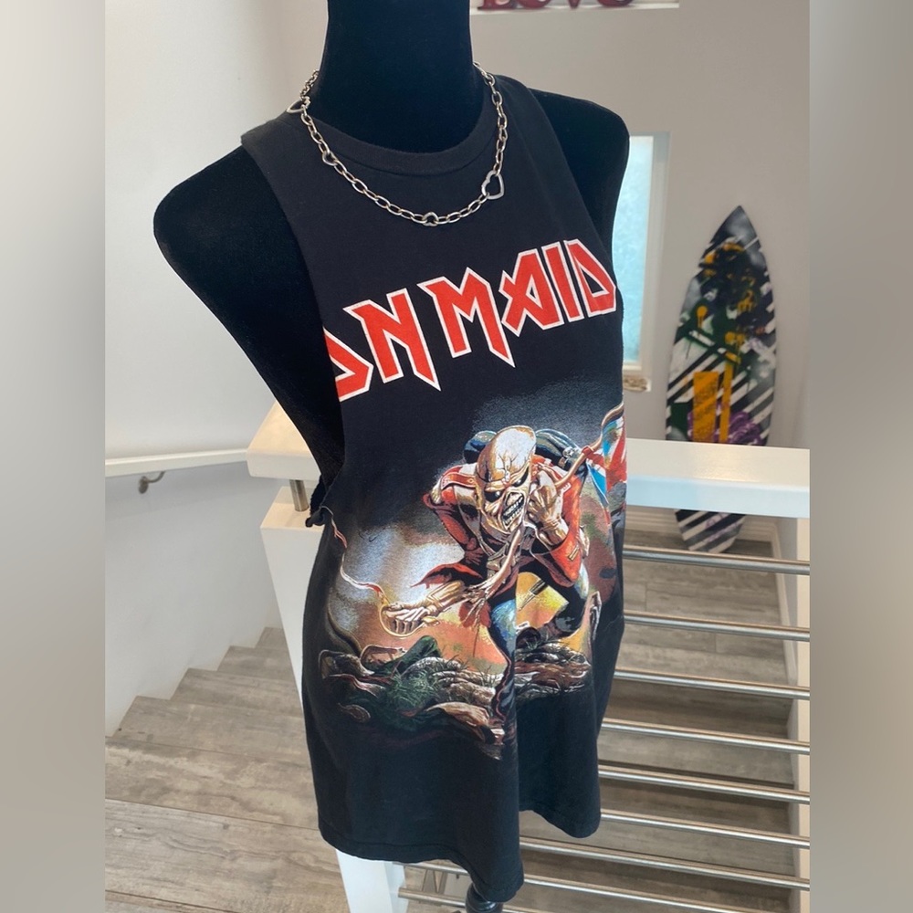 IRON MAIDEN Tank Top Size Mens L Unisex Stranger Things Hellfire Core